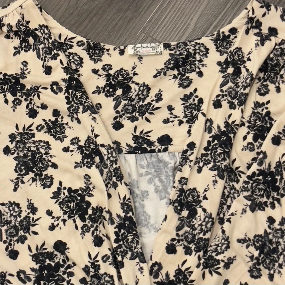 Free People Imtimately Floral Turnt Bodysuit in Ecru Combo Medium - Picture 14 of 16